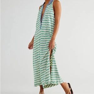 FREE PEOPLE Striped Racer Back Sleeveless Dress Swim Cover-Up, size M, NWOT